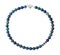 Necklace from polished azurite beads isolated