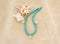 Necklace with turquoise semi precious stones and shells - summer jewelry advertisement