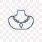 Necklace vector icon isolated on transparent background, linear