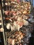 Necklaces made from sea shells on a souvenir market stall