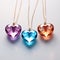 Necklaces with transparent glass heart pendant