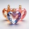 Necklaces with transparent glass heart pendant