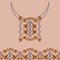 Neckline design with border in ethnic style for fashion. Aztec neck print