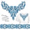 Neckline embroidery fashion, print, decor, lace, paisley, stock vector. Luxury flowers collar designe