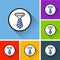 Necktie icons with long shadow