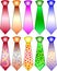 Neckties in different colors