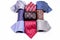 Neckties. Set of different neckties. Colored tie for men. Set of stylish men accessories men\'s fashion