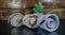 neckties on the table on wooden background. classic style