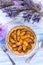 Nectarine tarte with lavender and honey