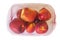 Nectarines on their plastic package covered