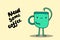 Need some coffee hand drawn vector illustration in cartoon style, cup character empty