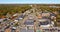 Needham town center aerial view, MA, USA