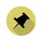 needle pin long shadow icon. Simple glyph, flat vector of web icons for ui and ux, website or mobile application