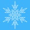 Needle snowflake icon, christmas decoration. Superb snowflake for design, symmetrical star symbol