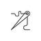 Needle and thread outline icon