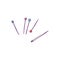 Needles and pins for sewing and embroidery, sketch vector illustration isolated.