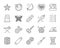 Needlework simple black line icons vector set