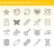 Needlework simple black line icons vector set