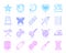 Needlework simple color line icons vector set