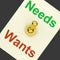 Needs Wants Lever Shows Requirements And Luxuries