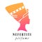 Nefertiti perfume brand, symbol, design, graphic, minimalist.logo