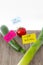 Negative-calories food; leeks, zucchini and tomato