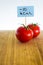 Negative-calories food, tomato on a cutting board