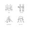 Negative emotions and bad feelings pixel perfect linear icons set