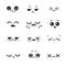 Negative emotions or hand drawn illustration emoji faces expression