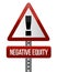 Negative equity sign illustration