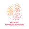 Negative financial control concept icon