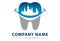 Negative Space City Blue Dental Smile Tooth Logo Concept Design