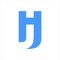 Negative space letter HJ logo vector