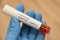 Negative test to Coronavirus, illustration, white tube