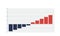 Negative to positive growth bar chart. colored business waterfall diagram