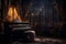 Neglected Melodies: A Silent Piano Bathed in Starlight Glow