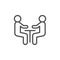 Negotiation line outline icon and meeting concept