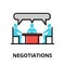 Negotiations icon concept, politics collection