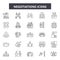 Negotiations line icons, signs, vector set, outline illustration concept
