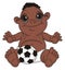 Negro baby boy with a ball