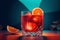 Negroni cocktail orange. Generate Ai