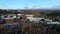 Neighborhood with Attached Residential Houses in Forest, Aerial Rising