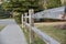 Neighborhood fence in early spring