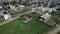 Neighborhood under construction, aerial view with drone of the houses, fields and avenues.