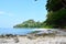 Neil`s Cove at Radhanagar Beach, Havelock Island, Andaman & Nicobar, India - Azure Water, Blue Sky, Stones and Greenery