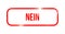 nein - red grunge rubber, stamp