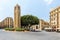 Nejmeh square in downtown Beirut with the iconic clock tower and the Lebanese parliament building, Beirut, Lebanon