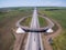 Neklinovsky District, Rostov Region, Russia - June 6, 2018: road junction - a new bridge on the highway