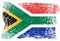 Nelson Mandela International Day. 18 July. Flag of the Republic of South Africa. Grunge background