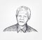 Nelson Mandela vector sketch portrait isolated